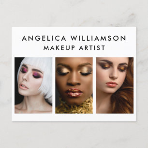 3 Photo Makeup Artist Business Vykort