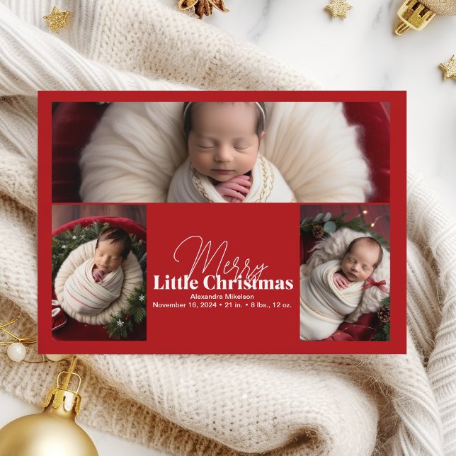 3 Photo Merry Little jul Julkort (Skapare uppladdad)