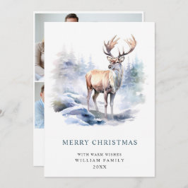 3 PHOTO-minimalistisk Elegant-Hjort jul Julkort