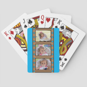 3 Photo Retro Filmremsa Blue Casinokort