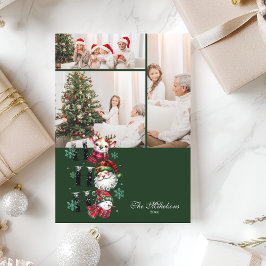 3 Photo Retro Santa & Friends God jul Julkort