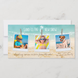 3-Photo Sand är New Snö Tropical Helgdag Card