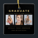 3 Photo Studenten Collage Student Black Guld Julgransprydnad Keramik<br><div class="desc">Tre Photo Studenten Collage Black och Guld Personlig Ornament.</div>