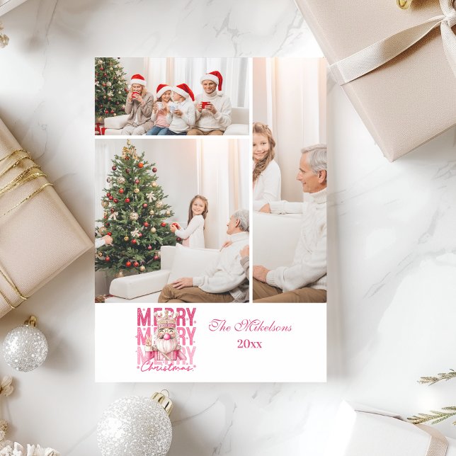 3 Photo Vintage Rosa Nutcracker-jul Julkort (Skapare uppladdad)