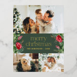 3 Photo Winter Botanical Grönt God jul<br><div class="desc">Den här samlingen har vattenfärgade röda blommigtar,  bär och vintergröna med modern och elegant typografi,  med ett botaniskt mönster baksida på vintern.</div>