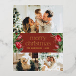 3 Photo Winter Botanical Red God jul<br><div class="desc">Den här samlingen har vattenfärgade röda blommigtar,  bär och vintergröna med modern och elegant typografi,  med ett botaniskt mönster baksida på vintern.</div>