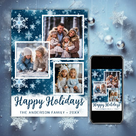 3 Photo Winter Wonderland Snöflingor jul Julkort