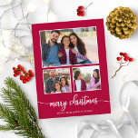 3 Photos Collage Cute Script God jul Vykort<br><div class="desc">3 Foton Samla in Cute Script God jul-vykort</div>