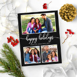 3 Photos Collage Glad helg Chic Modern Black Vykort<br><div class="desc">3 Photos Collage Glad helg Chic Modern Black Postcard</div>