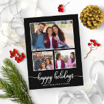 3 Photos Collage Glad helg Modern Black Vykort<br><div class="desc">3 Photos Collage Glad helg Modern Black Postcard</div>