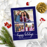 3 Photos Collage Glad helg Modern Navy Blue Vykort<br><div class="desc">3 Photos Collage Glad helg Modern Navy Blue Postcard</div>