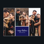 3 Photos Collage Snyggt God jul Blue Vykort<br><div class="desc">3 Photos Collage Snyggt God jul Blue Postcard</div>