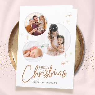 3 Photos Family Circle God jul Helgkort