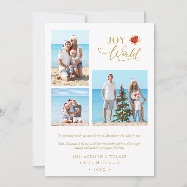 3 Photos Poinsettias Whimsical Joy to the World (Framsida)