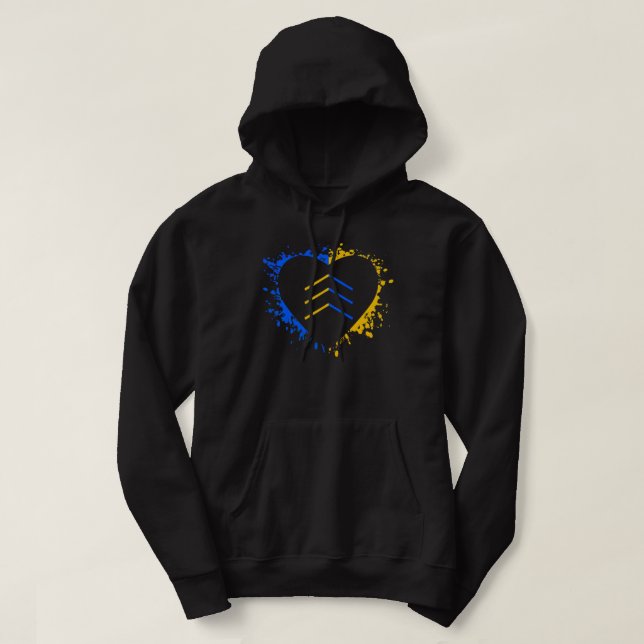 3 pilar nedåt Syndrome Awareness  Hoodie (Design framsida)