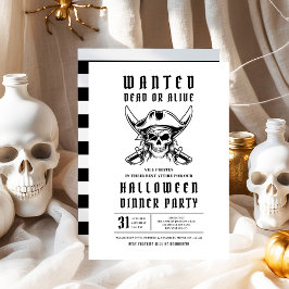 3 Pirat Skalle Halloween Middag Party Inbjudningar