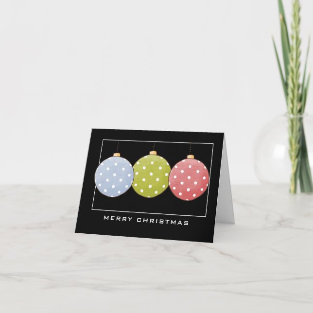 3 Polka Dot Ornaments God jul-kort Kort (Framsida)