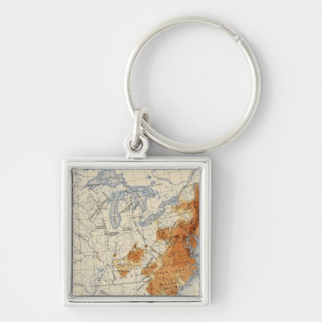 3 Population 1800 Fyrkantig Silverfärgad Nyckelring (Framsidan)