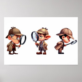 3 Privata utredare som söker efter ledtrådar Poster