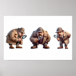 3 Privata utredare som söker efter ledtrådar Poster