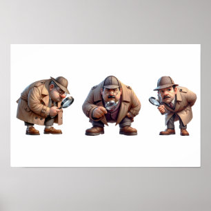 3 Privata utredare som söker efter ledtrådar Poster