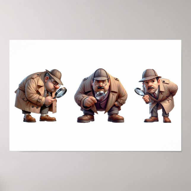 3 Privata utredare som söker efter ledtrådar Poster (Framsidan)