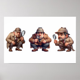 3 Privata utredare som söker efter ledtrådar Poster
