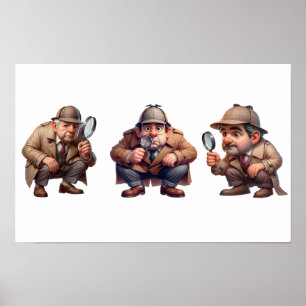 3 Privata utredare som söker efter ledtrådar Poster