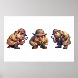 3 Privata utredare som söker efter ledtrådar Poster