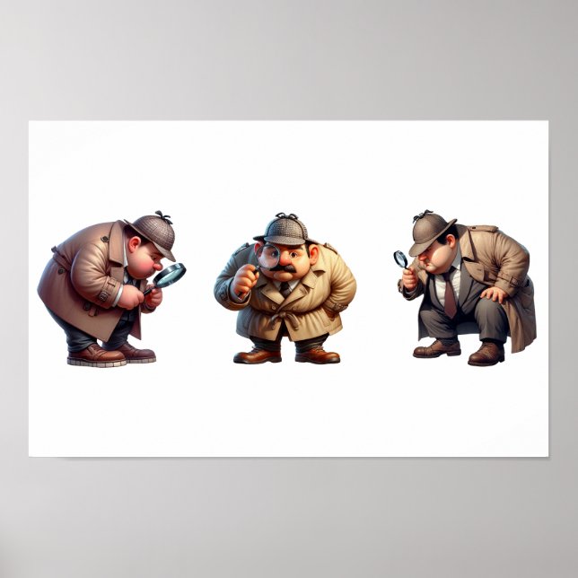 3 Privata utredare som söker efter ledtrådar Poster (Framsidan)