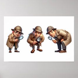 3 Privata utredare som söker efter ledtrådar Poster