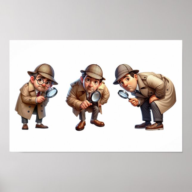 3 Privata utredare som söker efter ledtrådar Poster (Framsidan)