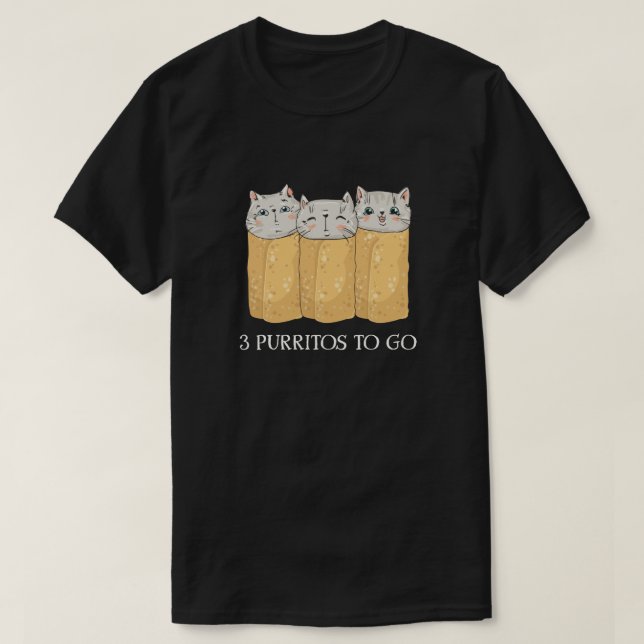 3 Purritos Kitten Burrito Funny Cinco de Mayo Cats T Shirt (Design framsida)