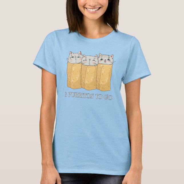 3 Purritos Kitten Burrito Funny Cinco de Mayo Cats Tee (Framsida)