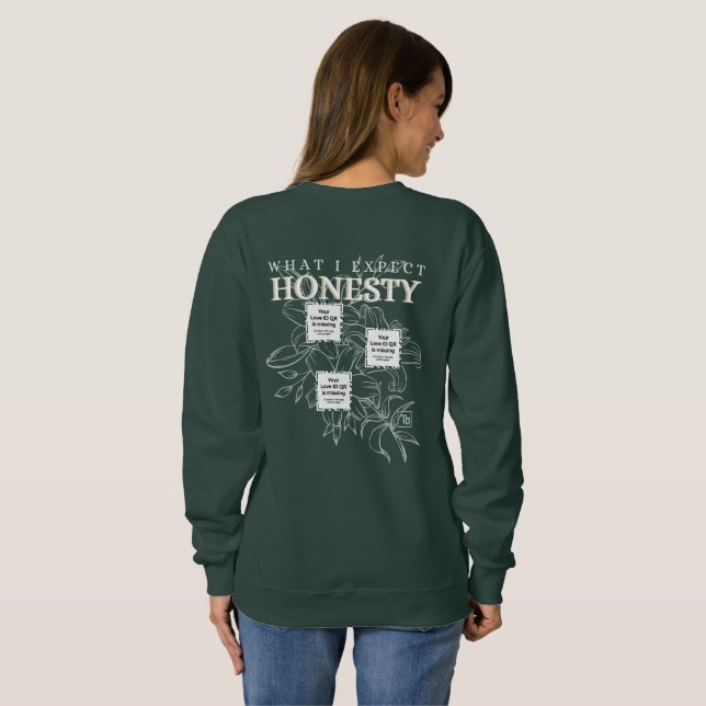 3 QRs - "HONESTY - FLOWERS" - What I Expect T Shirt (Hel baksida)