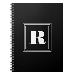 3 Ram Monogram Svartvitt Anteckningsbok