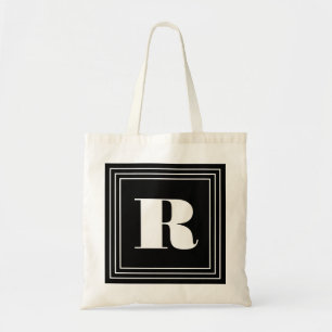 3 Ram Monogram Svartvitt Tygkasse