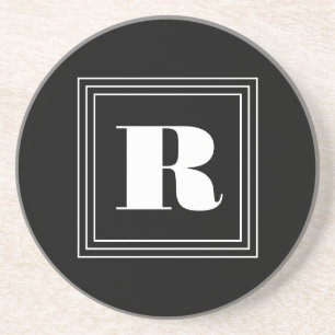 3 Ram Monogram Svartvitt Underlägg