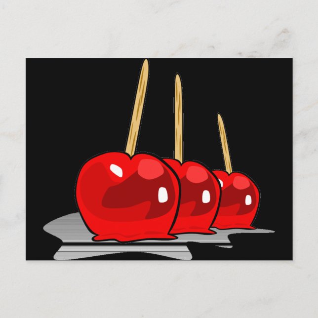 3 Red Candy Apples Vykort (Framsida)