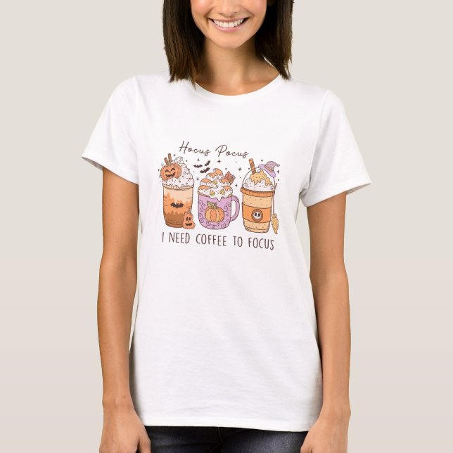 3 Retro Halloween-kaffe, Hocus pocus Frappuccino T Shirt (Framsida)