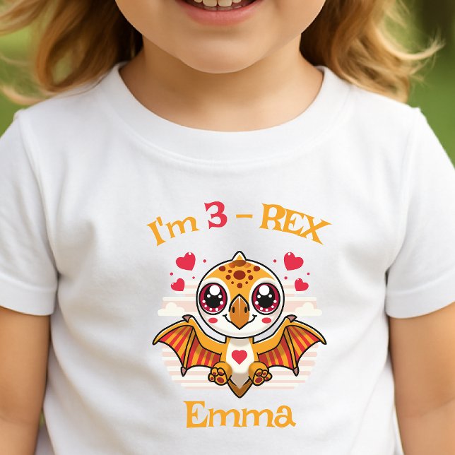 3-Rex Birthday Shirt – Custom Name Gift T Shirt (Skapare uppladdad)