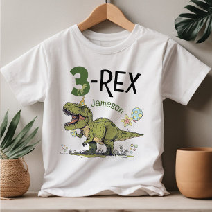 3-Rex Cute Dinosaur-tema 3:e födelsedagen Party Na T Shirt