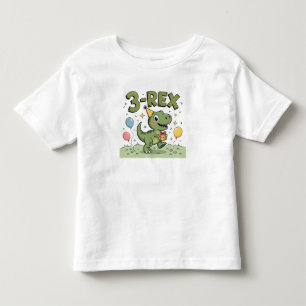 3-Rex Dinosaur 3-årsdag Toddler T-Shirt – Söt