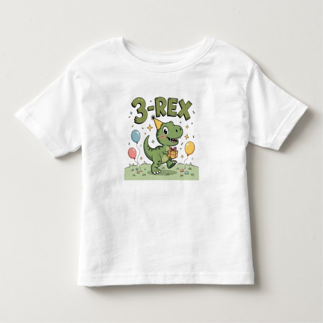 3-Rex Dinosaur 3-årsdag Toddlers T-shirt – Söt (Framsida)