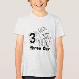 3 Rex Dinosaur 3:e födelsedagstjejen T Shirt