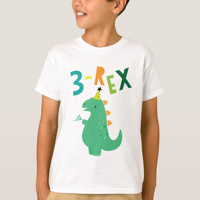 3-Rex Dinosaur Shirt T Shirt (Framsida)