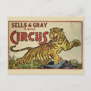 3 Ring Circus - cirka 1930 slitna Vykort