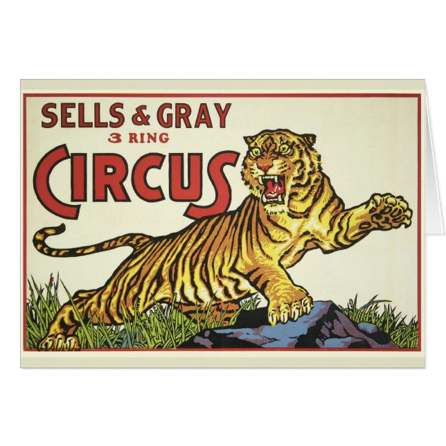 3 Ring Circus - omkring 1930 Hälsningskort (Framsidan Horizontal)