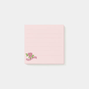 3 Rosa Blommor Post-It-lappar Post-it Block