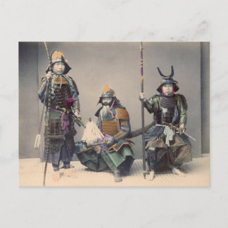 3 Samurai i Armor Vintage Photo Vykort